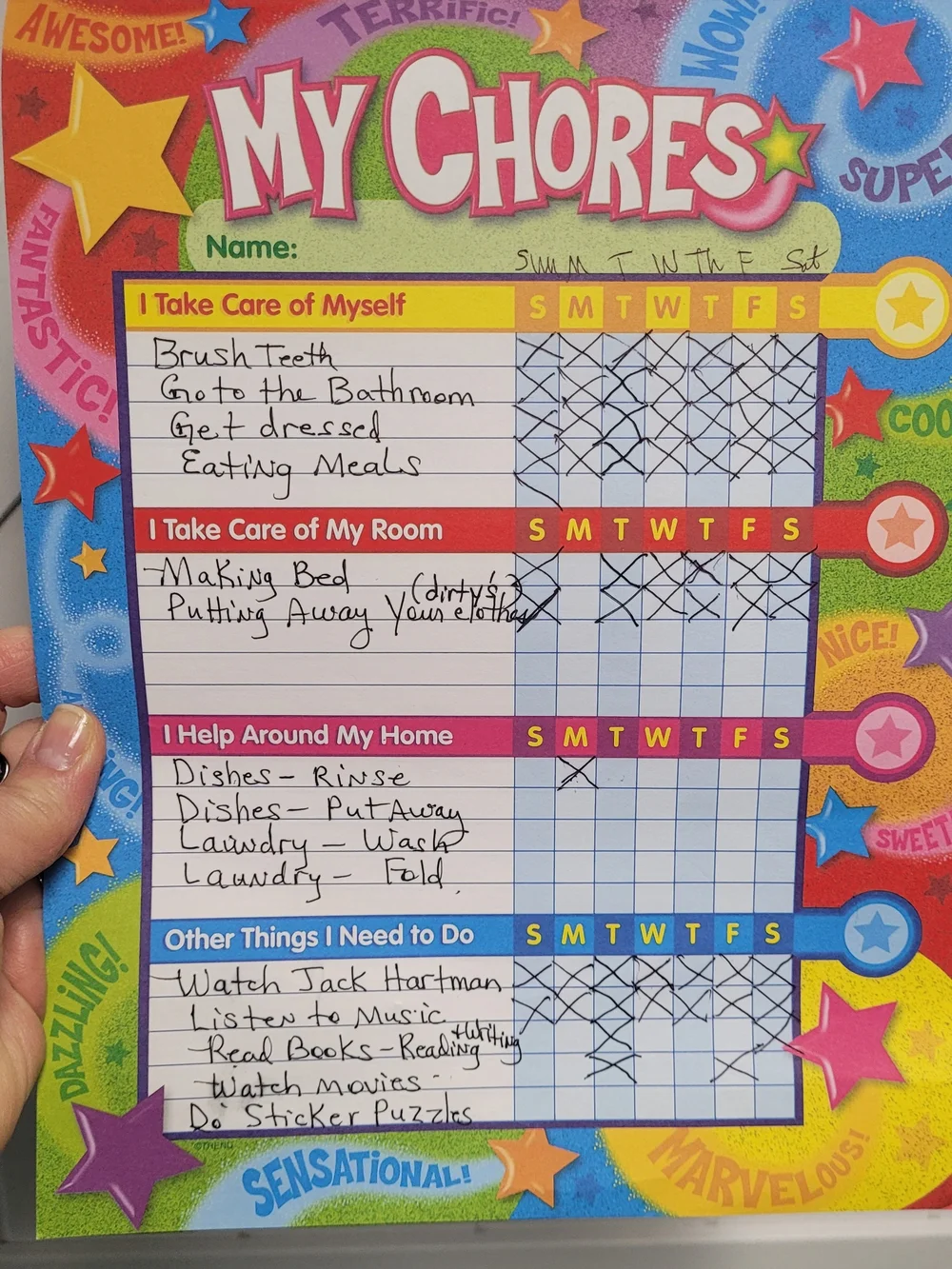 My Chores Kids Weekly Chore Chart - Multicolor